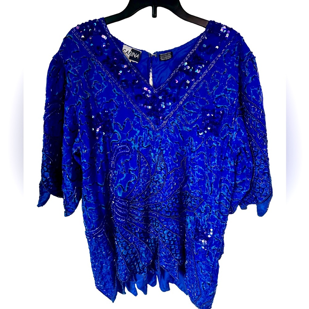 Carina 100% Silk Top, Vintage, Medium - Picture 1 of 4